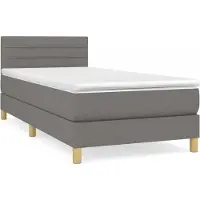 vidaXL Boxspring met matras stof donkergrijs 100x200 cm
