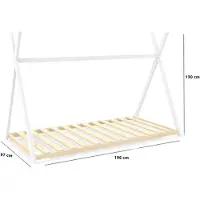 WEBER INDUSTRIES Kinderkajuitbed - Massief grenen - Wit - Inclusief boxspring - 90x190 cm - SIOUX model