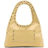 Manfield Gele handtas met zilveren studs | Maat Onesize