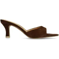 Manfield Bruine suède pumps | Maat 39