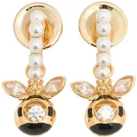 Swarovski Oorbellen goud / zwart / wit