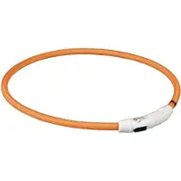 Trixie - Halsband Hond - Flash Lichthalsband - USB - TPU/Nylon - Oranje - 65X0.7 cm