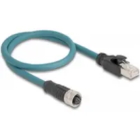DeLOCK M12 8-pins A-gecodeerd (v) - RJ45 (m) industriële netwerkkabel | CAT5e | PUR | 0,50 meter