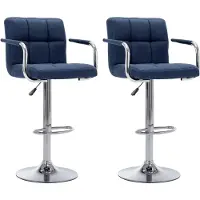 vidaXL Barstoelen 2 st stof blauw