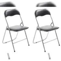 CLP Felix Set van 2 klapstoelen zwart/zilver