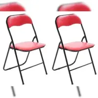CLP Felix Set van 2 klapstoelen rood/zwart