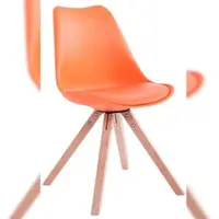 CLP Toulouse Eetkamerstoel - Vierkant frame - Kunstleer oranje natura