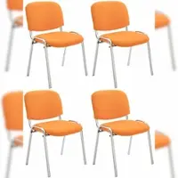 CLP Ken Set van 4 stoelen - Chroom - Stof oranje