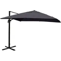 Mendler Gastronomie-scherm met pergola, model HWC-A96, 3,5x3,5 meter (diameter 4,95 meter), polyester/aluminium, 25 kg, antracietkleurig, zonder statief