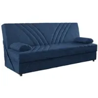 Dmora Apicella - Driezits Slaapbank, 181x81 cm blauw, Met Opbergvak