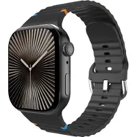 Cazy horlogebandje geschikt voor Apple Watch Bandje (ActiveFlex) - Smartwatchbandjes - Universeel bandje geschikt voor Apple 38/40/41/42 mm - Zwart