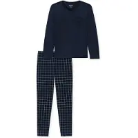 Schiesser Pyjama lang ' Fine Interlock ' nachtblauw
