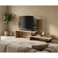 Meubelplaats Uitschuifbaar TV meubel Brandy Eikenhout 140 tot 230 cm - Industrieel Design
