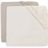 Jollein Hoeslaken Babybedje 60x120 Jersey Oatmeal/Sand 2st