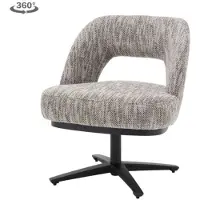 Tower Living Eetkamerstoel Caldes draaibaar Chenille - TED 8 white-grey