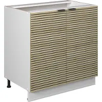 Vicco Keukenonderkast Fame-Line, Eiken paneel/Wit, 80 cm antraciet werkblad