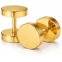 LGT JWLS LGT Jewels Stud oorbellen Edelstaal Goudkleurig 6mm