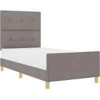 vidaXL Bedframe met hoofdeinde Taupe 80 x 200 cm Stof