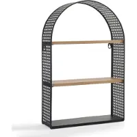 En.casa Wandrek Jäller met 3 planken 53x35x14 cm zwart en houtkleurig []