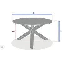 Hespéride Ronde tuintafel voor 6 personen van gehard glas ORYON