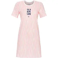 Ringella 6211050‑618 – Bigshirt Gestreept met Motiefdruk Katoen Rosenquarz - Maat 42