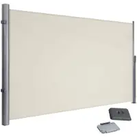 Helloshop26 Zijwand 1,6 x 3,5 m uitschuifbare privacydoek zonnescherm voor balkon patio terras