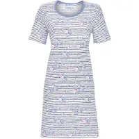 Ringella Katoenen nachthemd bloemen blauw | Maat 46