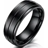 LGT JWLS Titanium heren ring Zwart 8mm-16mm