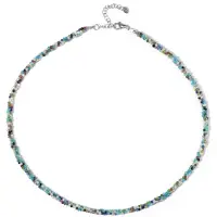 Cavill - Zilveren Halsketting 925 Sterling met 44,7 ct Ronde Edelstenen - Verstelbaar 45-50 cm - Kleurrijk, Gefacetteerd, Elegant Sieraad Dames