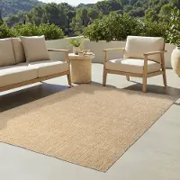 Tapiso Yucana Buitentapijt - Flatweave Vloerkleed Buiten & Binnen - Modern Gemêleerd Design - Beige Creme Buitenkleed - Weerbestendig & UV-bestendig 140x200