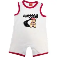 Mad baby rompertje biker korte mouw wit en roze 100% katoen maat 12 tot 18 maanden voor meisje