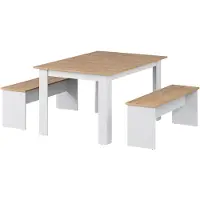 Vicco Hoekbankenset Sentio Eik wit/goud 137.6 x 92.8 cm met 2 banken, Model 53276