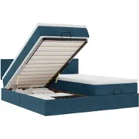 vidaXL Ottoman bed met matrassen en LED's 180x200cm fluweel