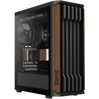 Gamdias Aura GC11 Wood Midi Tower Business Case - Zakelijke PC / Computer Behuizing met Echt Walnoot Hout, Mesh Front, INCLUSIEF 4x 120mm Fan (NON-RGB)