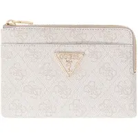 GUESS kaarthoes sleutelgeval Laurel II SLG Key Ring Pouch Bone Logo crème