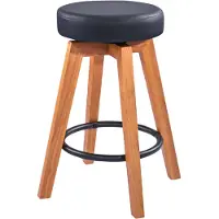 König & Meyer 13860 Guitar stool onderstel naturel mat, zitting zwart imitatieleer