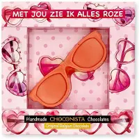 Choconista Roze Bril - Chocolade Cadeau - Met jou zie ik alles roze - Valentijnsdag