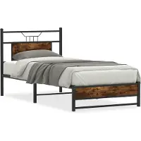 vidaXL Bedframe zonder matras hout gerookt eikenkleurig 90x200 cm
