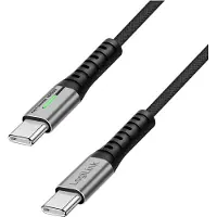 Logilink CU0433 USB-C-kabel USB 3.2 Gen2x2 USB-C stekker 1.50 m Zwart Met LED, 4K UHD, Stekker past op beide manieren