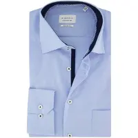 Eterna Dynamic Cotton Modern Fit Overhemd lichtblauw, Effen