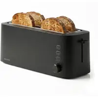 Brabantia Broodrooster - Lange Sleuven - 4 Sneetjes - 8 Roosterstanden - 1630 watt - Toaster met Snoeropbergruimte - BBEK1028