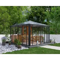 Palram - Canopia Afgesloten pergola, 17,78 m², antracietgrijs, 704745