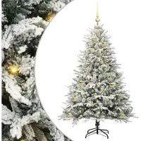 vidaXL Kunstmatige Voorverlichte Kerstboom met Ballenset Groen 150 cm