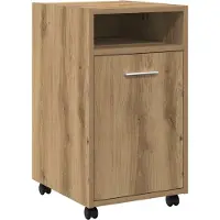 vidaXL Kast met wielen 33x38x60 cm bewerkt hout artisanaal eikenkleur