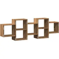 vidaXL Wandschap 129x18x42 cm bewerkt hout artisanaal eikenkleurig