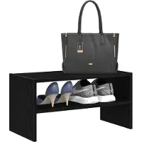 vidaXL Schoenenrek stapelbaar 60x30x30,5 cm zwart eikenkleurig
