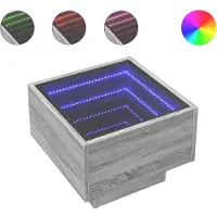 vidaXL Bijzettafel met LED 40x40x30 cm bewerkt hout grijs sonoma eiken