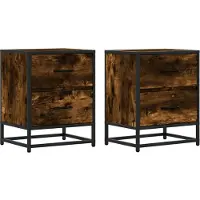 vidaXL Nachtkastjes 2 st 40x31x50 cm bewerkt hout gerookt eikenkleurig
