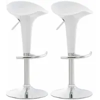 CLP Saddle Set van 2 barkrukken - Verstelbaar - Voetsteun - Kunststof - wit