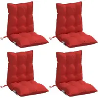 vidaXL Stoelkussens 4 st lage rug oxford stof rood